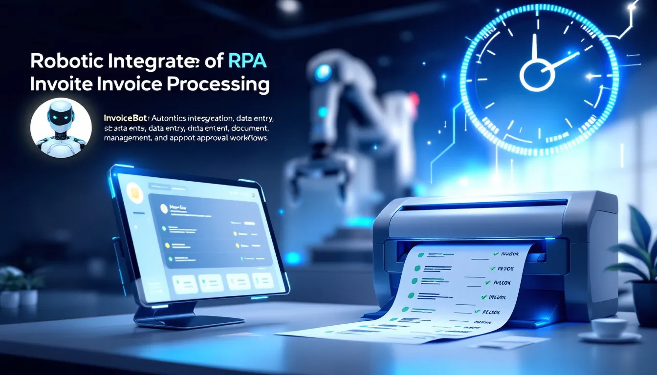 A visual example of practical applications of RPA in accounting tasks such as invoice processing.