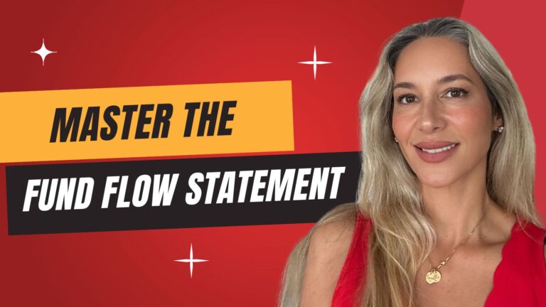 woman on billboard that says master the fund flow statement